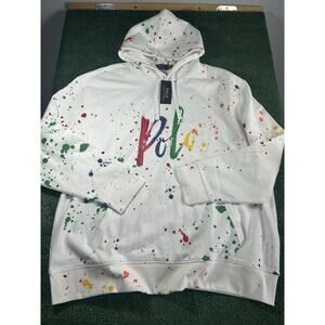 NEW Polo Ralph Lauren Big & Tall Men’s 2XB Paint Splatter Hoodie Sweatshirt $168